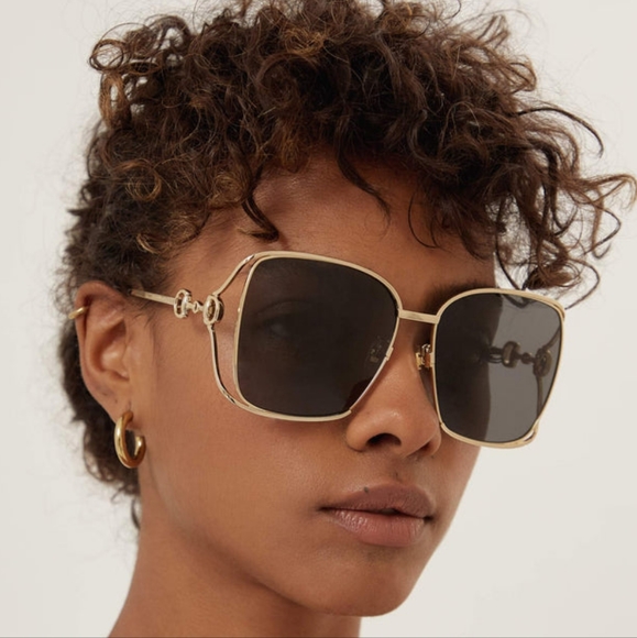 Gucci Accessories - NEW GUCCI WOMEN'S GOLD FRAME SUNGLASSES GG1020S 002 GREY WOMEN'S EYEWEAR GUCCI